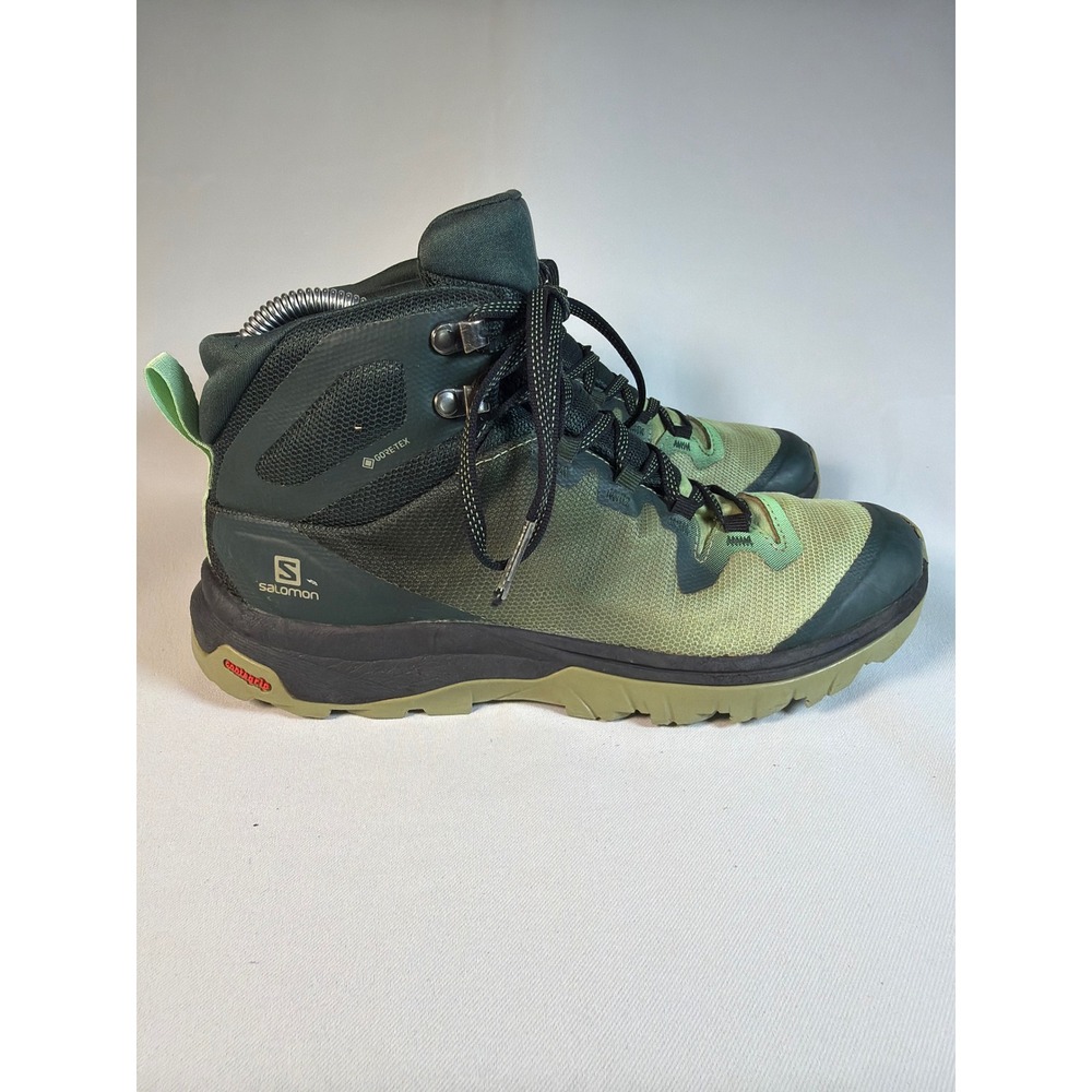 Salomon Vaya Mid GTX Womens Hiking Boots Green Waterproof Gore-Tex 7.5 409849